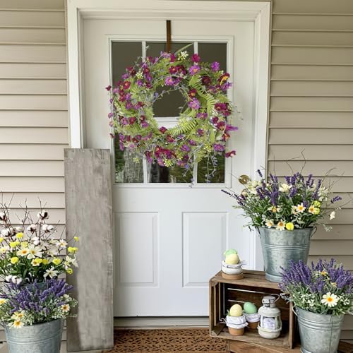 CISDUEO 20 Inch Spring Wreath Decor