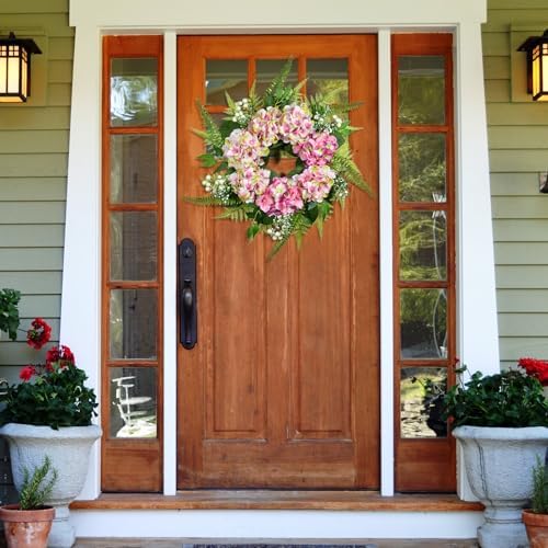 25 Inch Hydrangea Wreath for Front Door and Wall