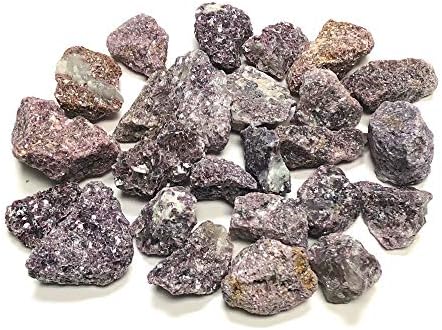 Rough Natural Lepidolite Stones with Velvet Bag - 1 Inch