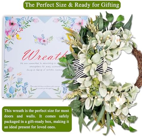 Artificial Lambs Ear Wreath for Front Door Year Round