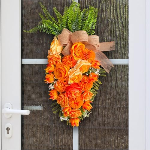 196inch Easter Carrot Shape Wreath Artificial Decor