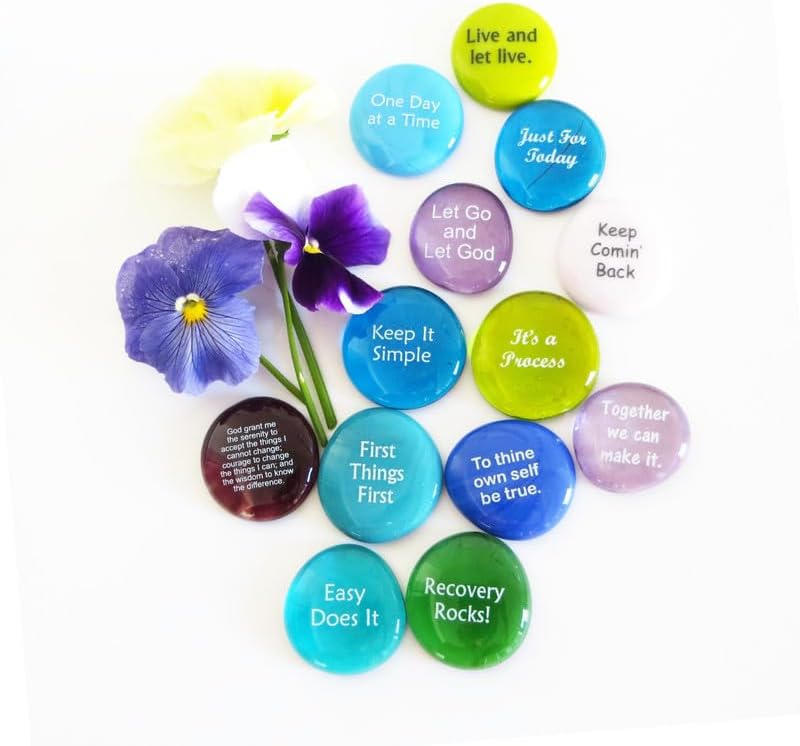 Lifeforce Glass Stones Recovery Sobriety Affirmation Assortment 1