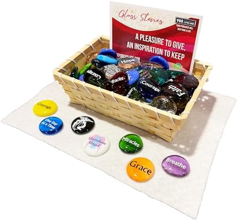 Lifeforce Glass Imprinted Stones Set of 100