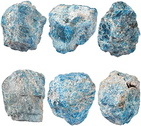 Natural Blue Apatite Raw Stone with Stainless Stand Decor Display