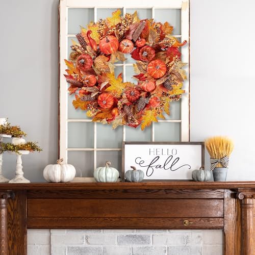 Sggvecsy 18 In Artificial Fall Wreath