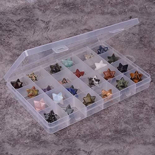 24pcs Multi-Color Carved Merkaba Star Healing Stones