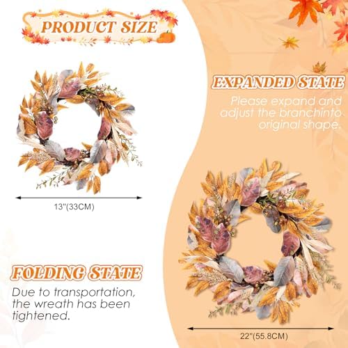 Fall Wreath for Front Door 22 Autumn Decor