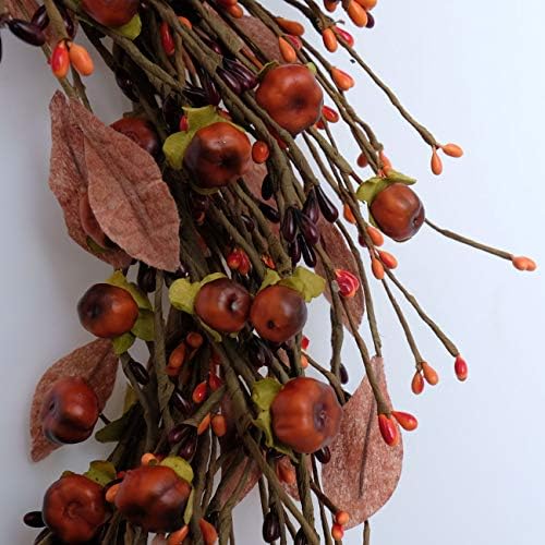 Idyllic Mini Pumpkin Berry Wreath Front Door 12 Inch 2 Pack