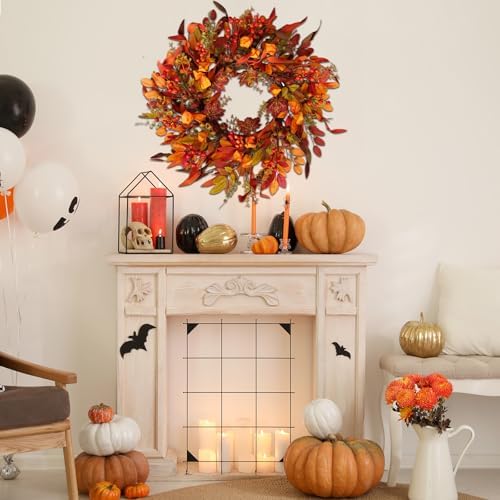 24 Inch Artificial Berry Wreath for Fall Holiday Decor