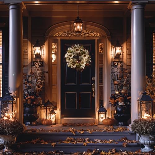 20 Inch Fall Wreath for Front Door Decor