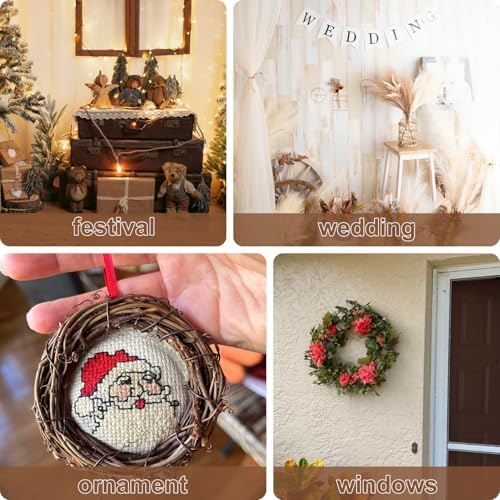40PCS Natural Grapevine Wreaths for DIY and Christmas Decor