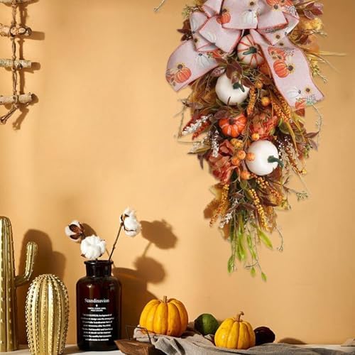Fall Floral Teardrop Swag - Halloween Decor