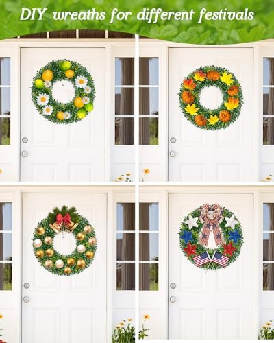 Vlorart 20 Inch Artificial Boxwood Wreath for Front Door