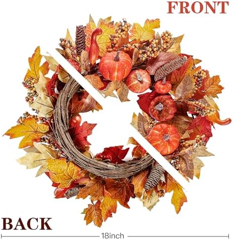 Sggvecsy 18 In Artificial Fall Wreath