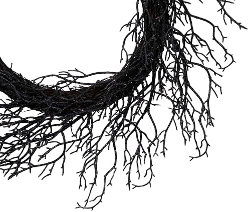 Northlight Glittered Twig Artificial Halloween Wreath 24 Inch Black