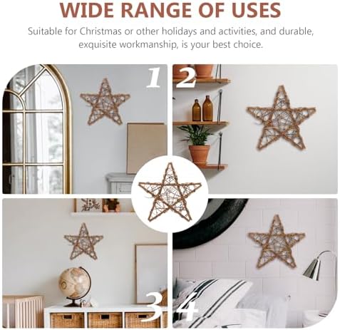 Artibetter Rattan Star Wreath DIY Crafts Base Hanging Wall Decor