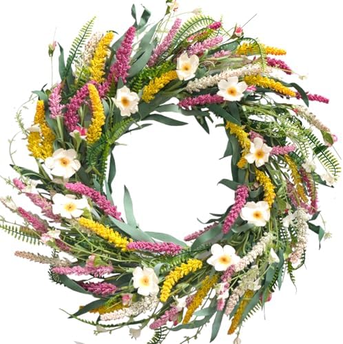 22 Inch Spring Summer Floral Wreath Front Door