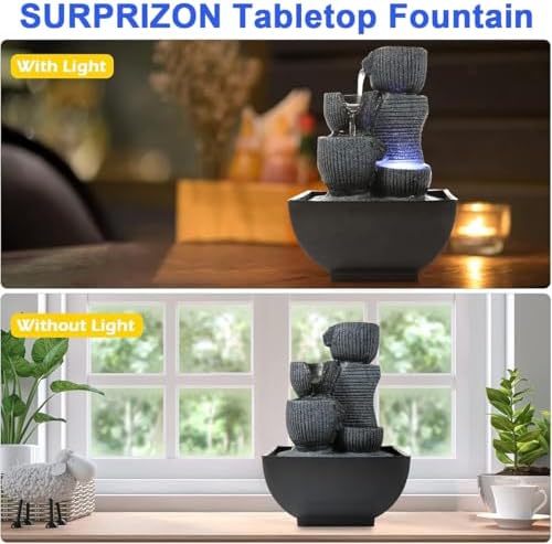 Indoor Tabletop Water Fountain with LED Light