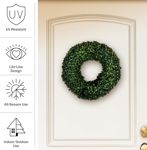 165-Inch UV Resistant Boxwood Wreath for Front Door
