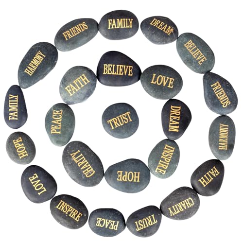 DIY Rocks 12pcs Engraved Stones for Home Decor