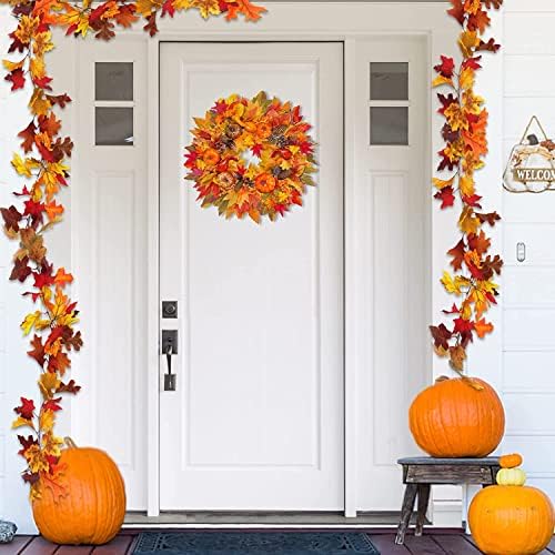 20 Inch Fall Wreath with LED Lights and Timer