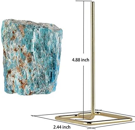 Natural Blue Apatite Raw Stone with Stainless Stand Decor Display