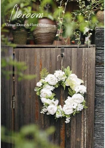 Floroom Artificial White Peony Wreath 15-16
