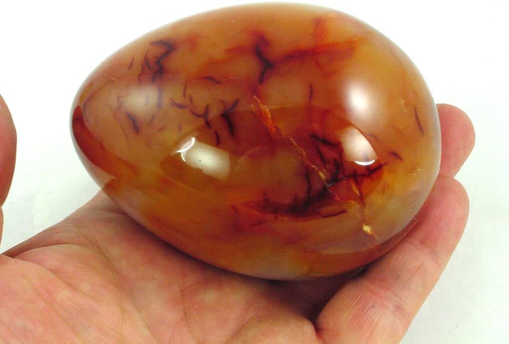 Carnelian Agate Egg 85mm X 63mm with Stand
