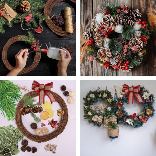 9 Pcs 10 Inch Natural Grapevine Wreath Set for DIY Crafts