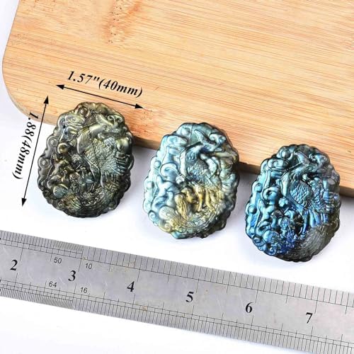 AMOYSTONE Labradorite Healing Palm Stone for Jewelry and Meditation