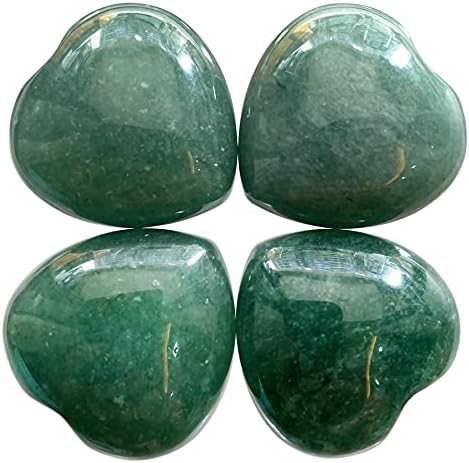 Fekuar 4Pcs Natural Aventurine Heart Stones Set