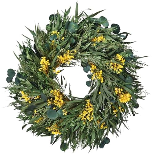 Handmade Dried Flower Wreath 24 Inch for Front Door Entryway