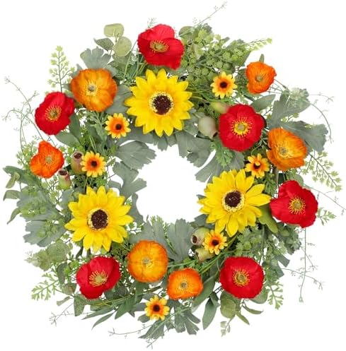 Hollyone 20 inch Artificial Spring Wreath