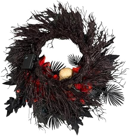 National Tree Company 24 Inch Halloween Wreath with LED Lights