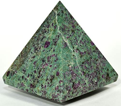 HC Set 26 Inch Ruby Fuchsite Pyramid with Blue Kyanite