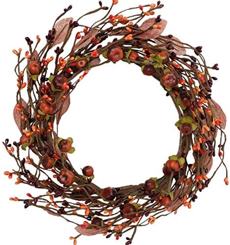 Idyllic Mini Pumpkin Berry Wreath Front Door 12 Inch 2 Pack