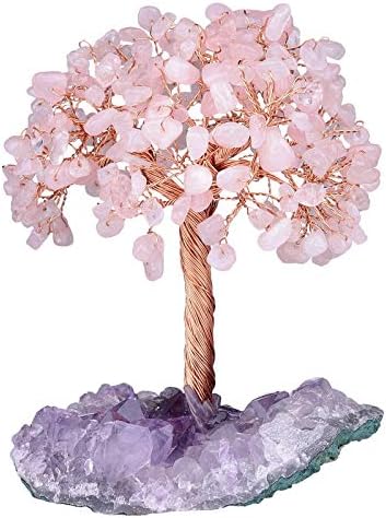 Rose Quartz Tumbled Stones with Chakra Bag and Crystal Tree Set