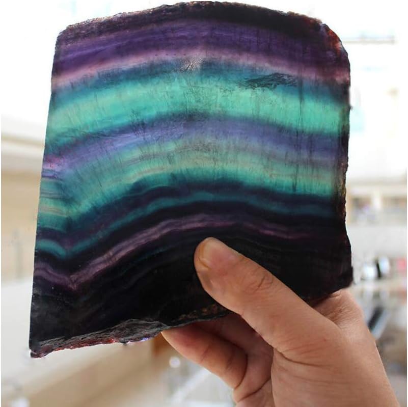 Rainbow Fluorite Slice Healing Crystal for Home Decor
