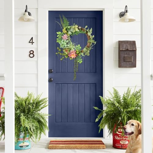 Beinhome 16 Inch Artificial Succulent Wreath