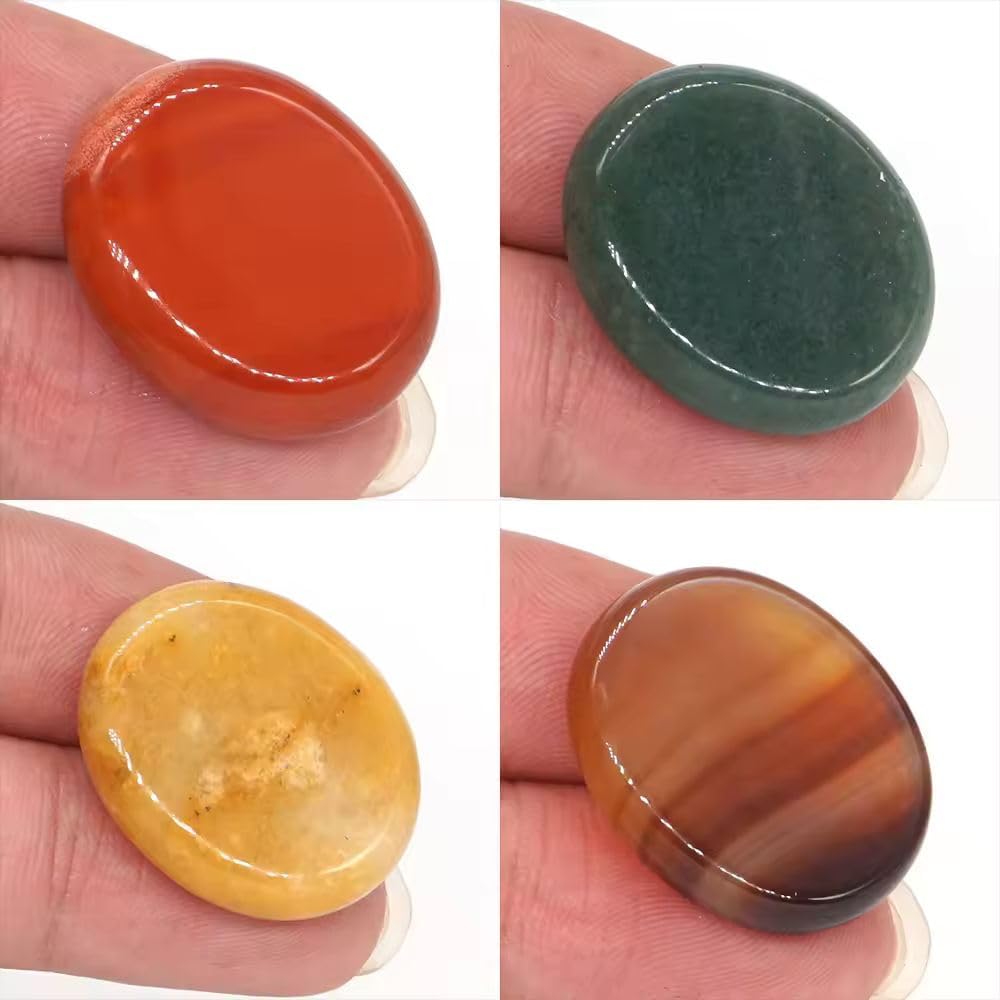 Oval Natural Stone Worry Stone for Meditation and Relaxation