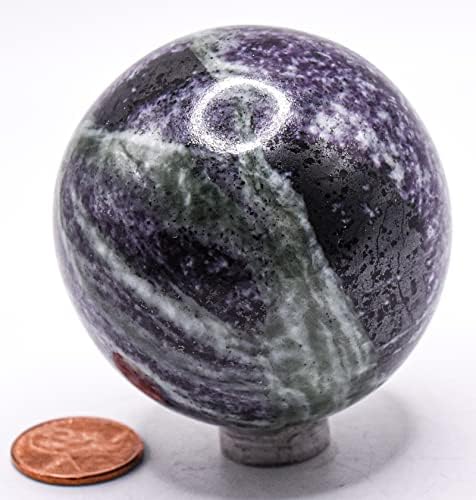 55mm Deep Purple Lilac Kammererite Sphere with Stand - India