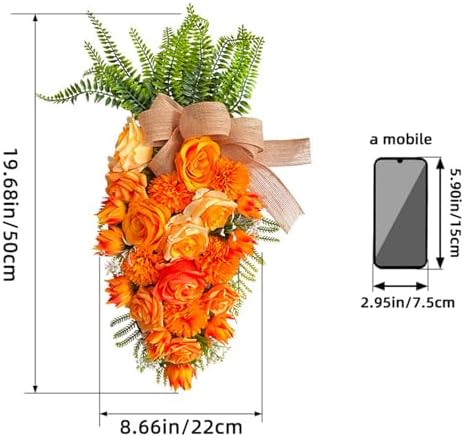 196inch Easter Carrot Shape Wreath Artificial Decor