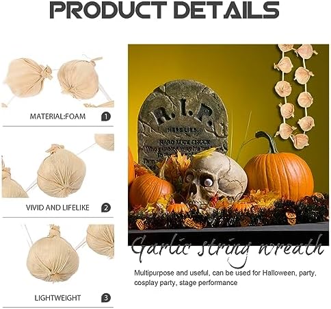 Artificial Garlic String Wreath Decor Prop