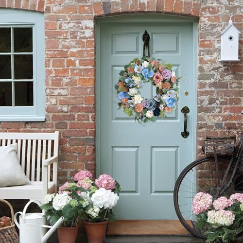 22 Inch Blue Phalaenopsis Wreath for Front Door
