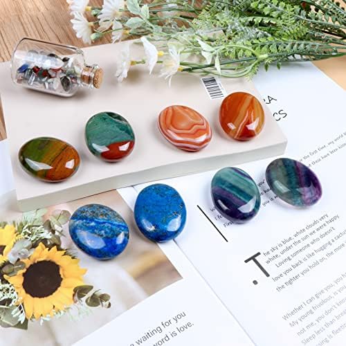 Chakra Worry Stones for Anxiety Lapis Lazuli Pocket Stones 2PCS
