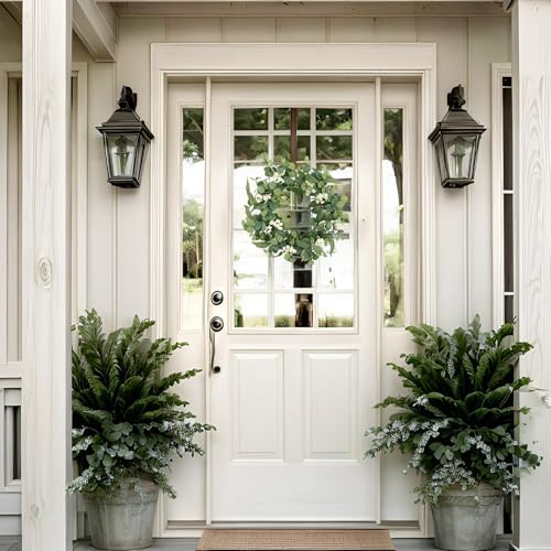 18 Inch Farmhouse Eucalyptus Wreath for Front Door