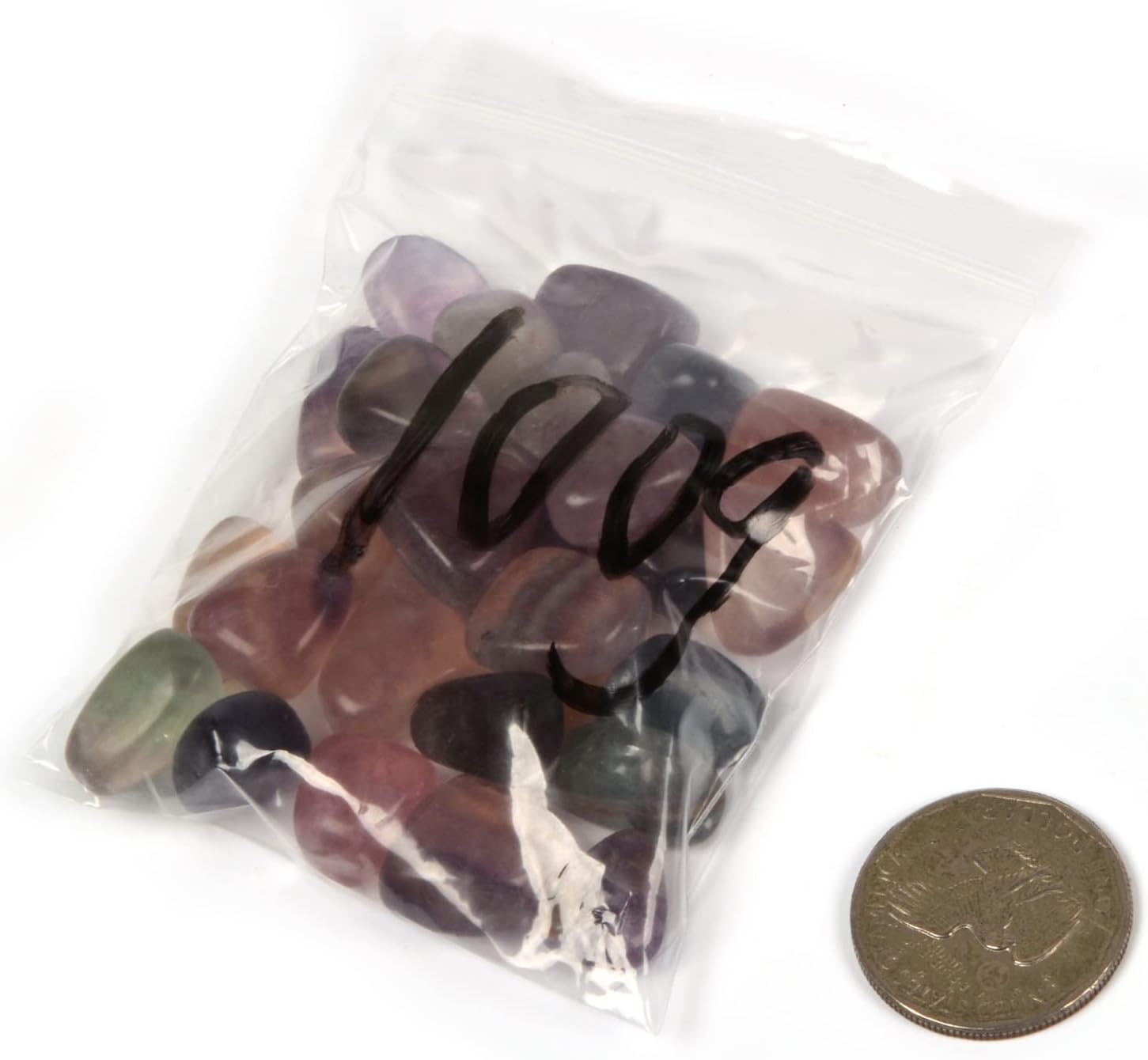 Justinstones 100 Grams Small Rainbow Fluorite Tumbled Stones Collection