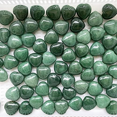 Fekuar 4Pcs Natural Aventurine Heart Stones Set