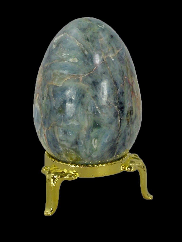 BUTW Kyanite Healing Egg Reiki Activated Lapidary with Stand