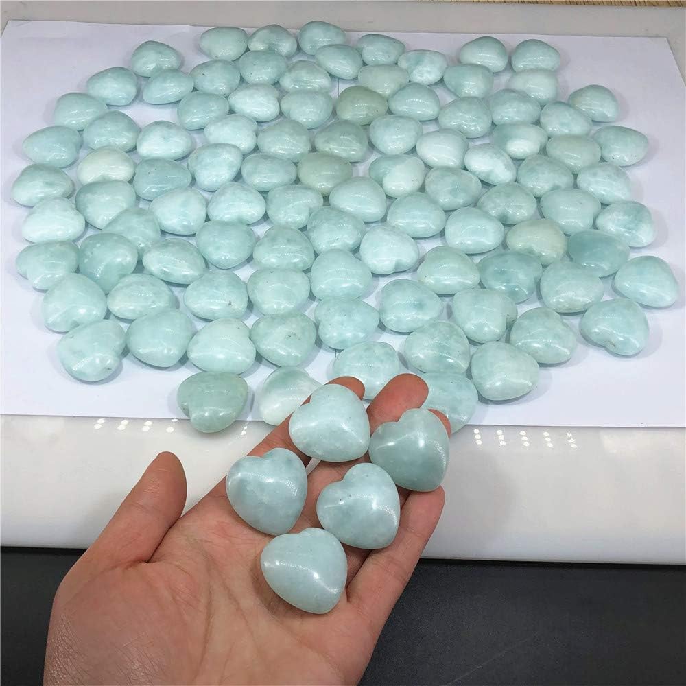 Blue Aquamarine Puffy Heart Crystal Specimens 2PCS